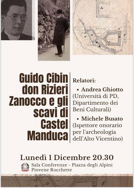 Giudo Cibin, don Rizieri Zanocco e gli scavi di Castel Manduca
